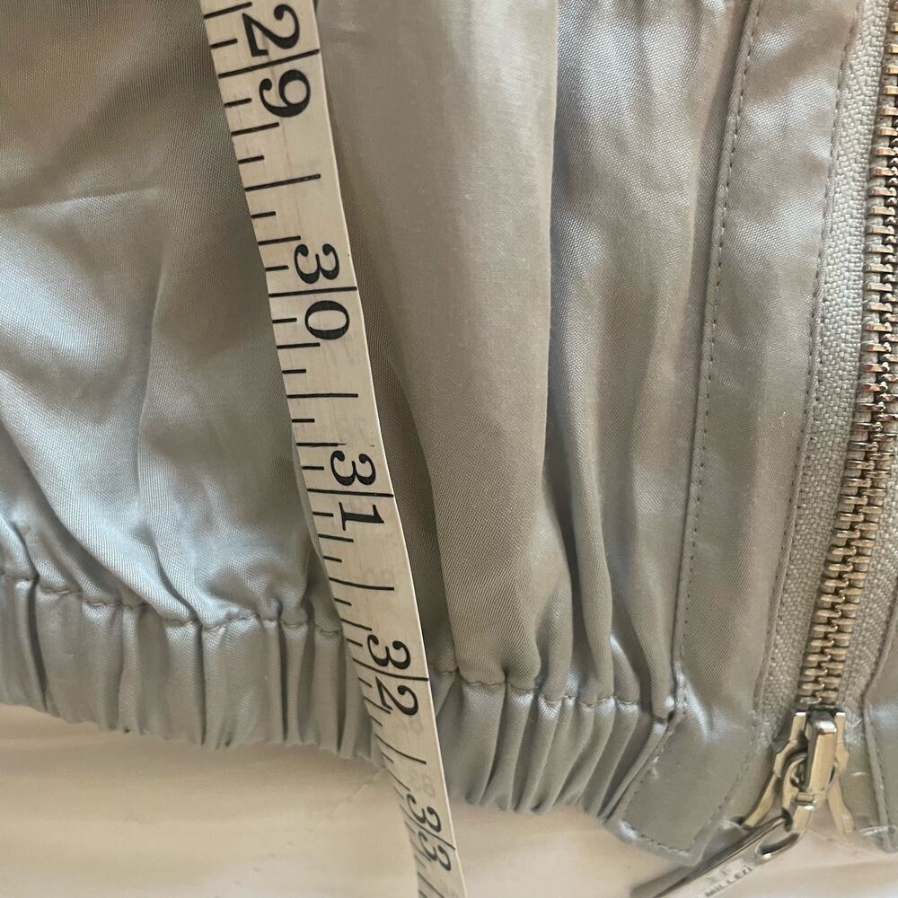 KAREN MILLEN Womens sz 4 silver dress metallic short sleeve summer festival - Picture 8 of 13